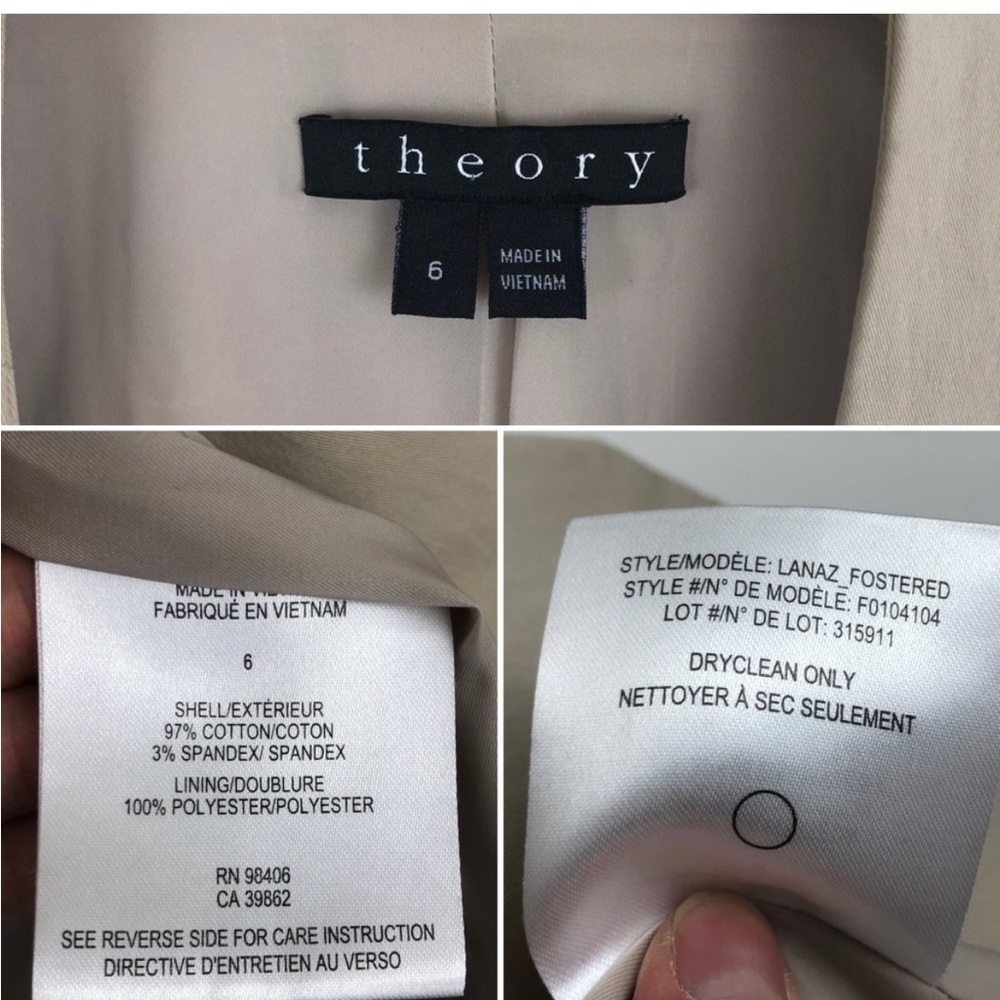 Theory Open Front Blazer Size 6 - image 6